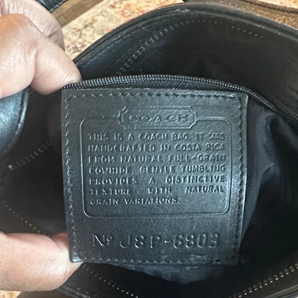 Vintage Coach Hudson Black Pebbled Leather Shoulder Bag - Picture 4 of 6